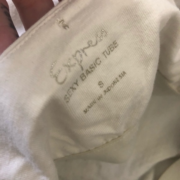 White & Gold Strapless Top - Picture 6 of 7